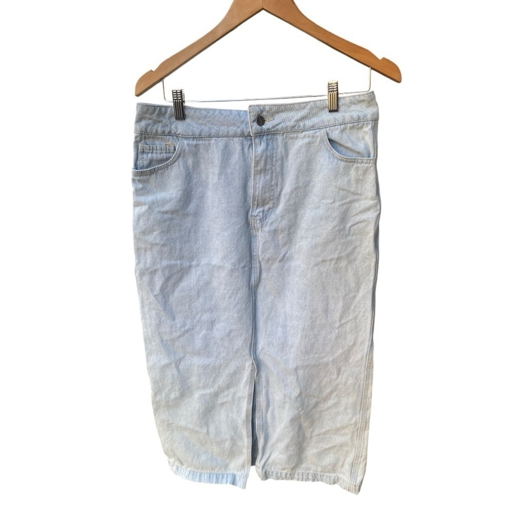 Velvet Heart Denim Paulina Skirt Midi Length Split Front Casual I Size: L